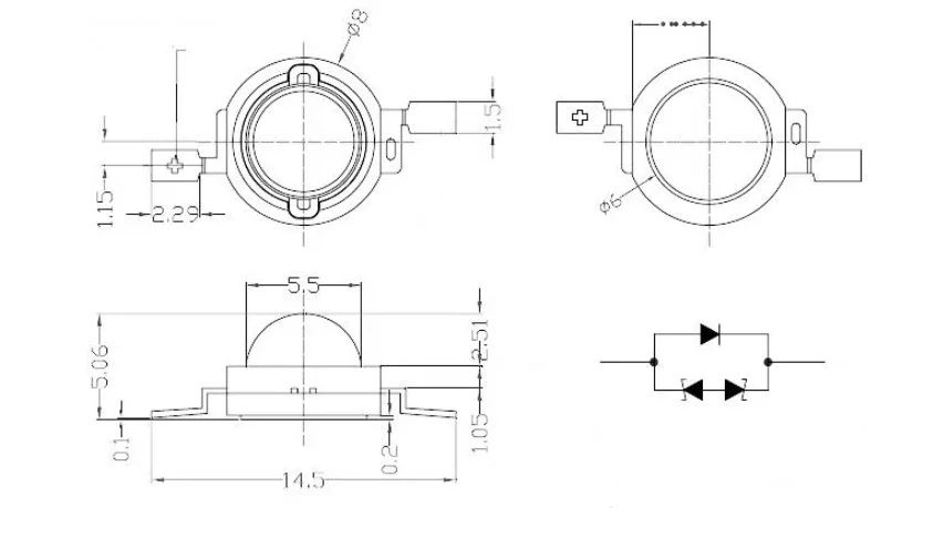 350mA 1W ir led 700nm 710nm far infrared led