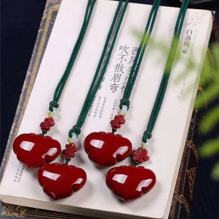 gemstone jewelry natural coral pendant necklace with cinnabar/amber for women custom name necklace