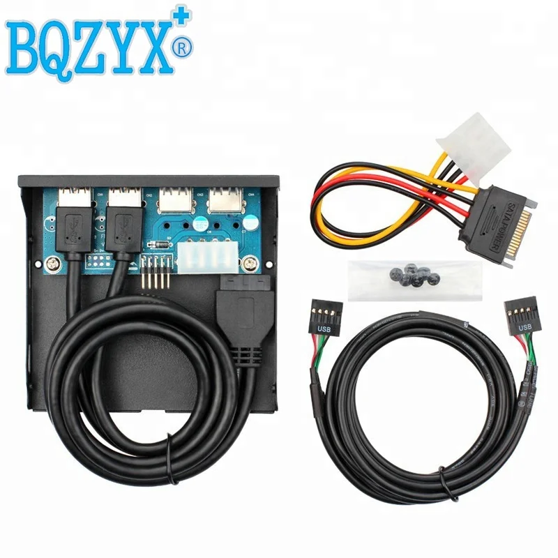 USB3.0 передней панели 3,5 дюймов 20Pin к USB3.0 2 порта USB2.0 2-порт концентратора для PC флоппи-Бей алюминиевый
