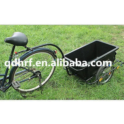 Cargo Bike Trailer Transport with Cover and Box Bicycle Cargo Luggage Hand Wagon 60 kg / 70 Litre in Black