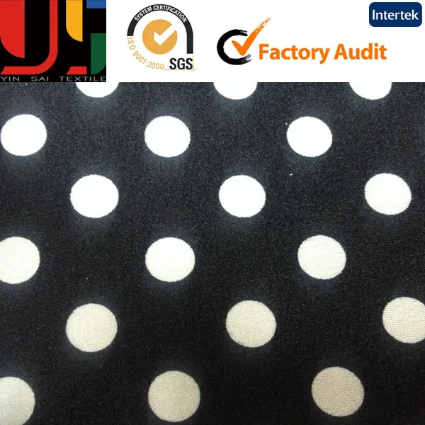 Горошек Черный и Белый стрейч 82% нейлон 18% эластичный неопрен плавание ткань для изготовления купальники