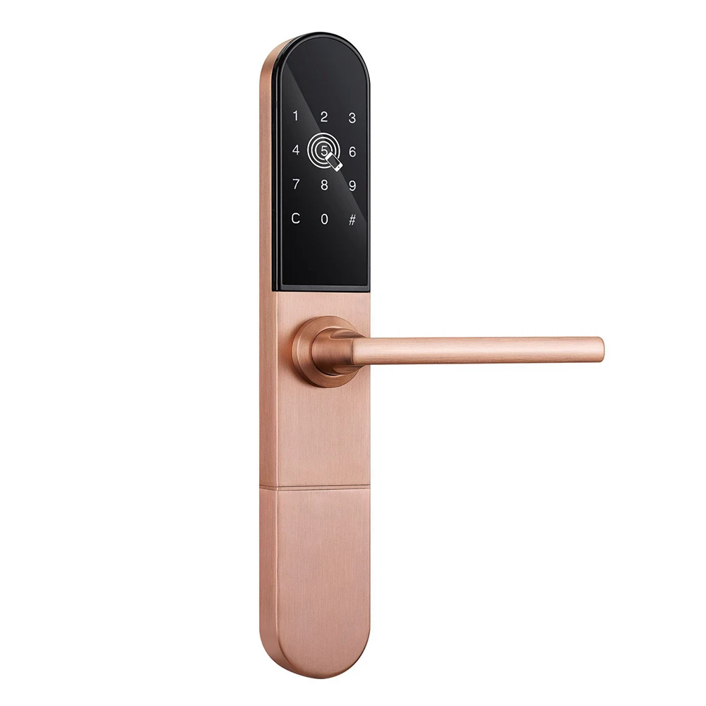 Slim Aluminum Glass Smart Slider Door Lock Wifi BLE TTLock App RFID Card Digital Code Electronic Door Lock
