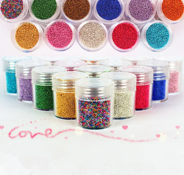 120 colors  mini circle caviar plastic beads