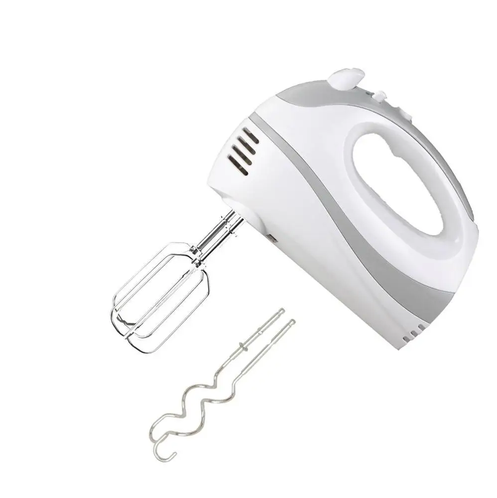 Сверхмощный кухонный ручной миксер с 2 венчиками и 2 крючками, 5 скоростей, 200 Вт
