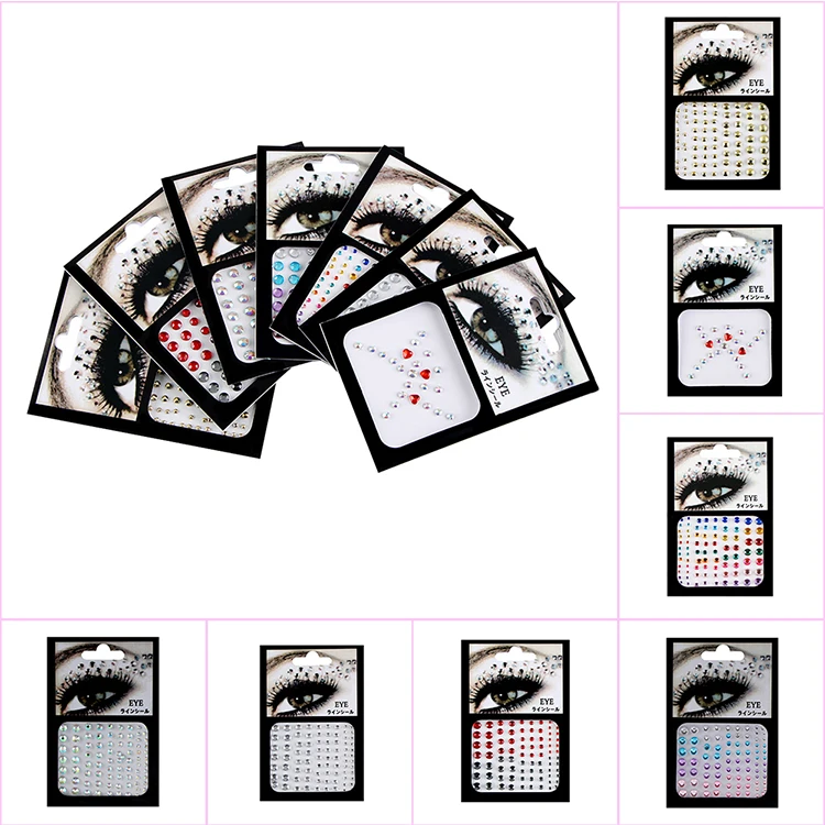 Wholesale tattoo eyeliner diamond glitter makeup crystal face diamond sticker