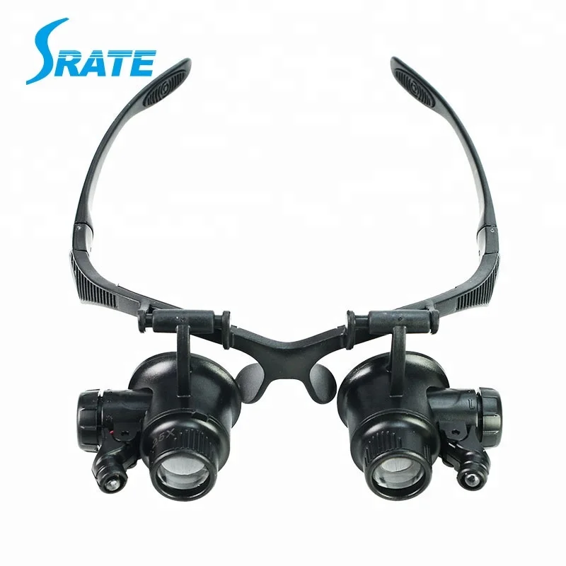 Смотреть Ремонт лупы 10X 15X 20X 25X двойной LED глаз Ювелир Часы Ремонт лупа очки лупа