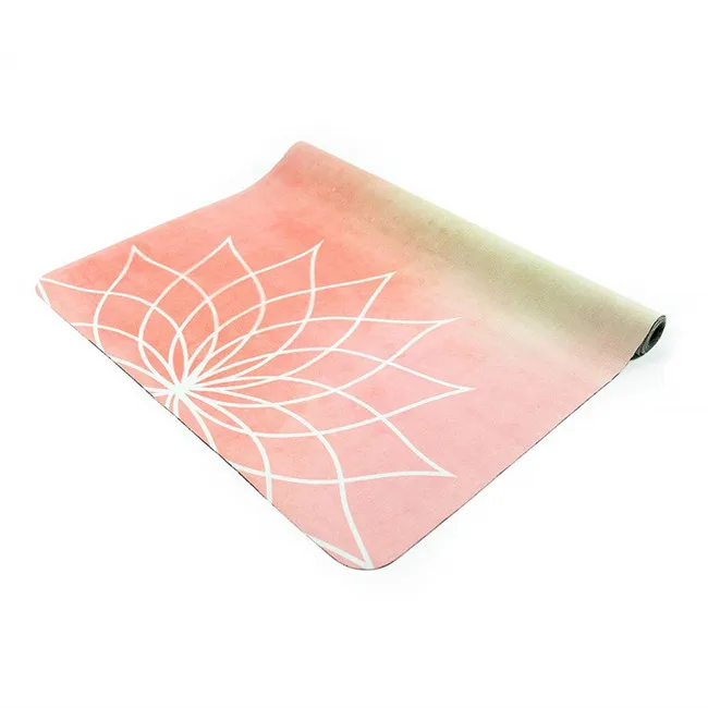 Yoga suede rubber eco friendly suede printed yoga mats natural rubber
