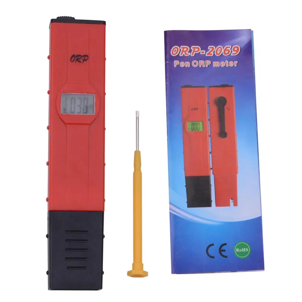 yieryi 100% New Brand ORP-2069 LCD Digital Type Red Pen PH Tester Water Quantity Pool Tester ORP Meter