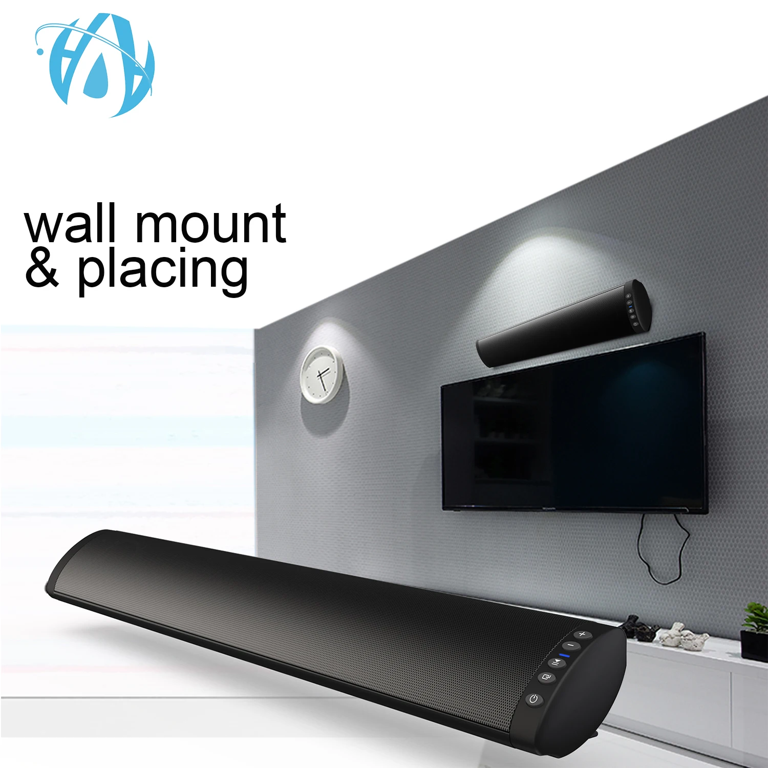 Best TV Home Theatre ARC HD Bluetooth Audio 20W Deep Bass Stereo Speaker Wireless bosee Soundbar with Wall Mount Sound Bar