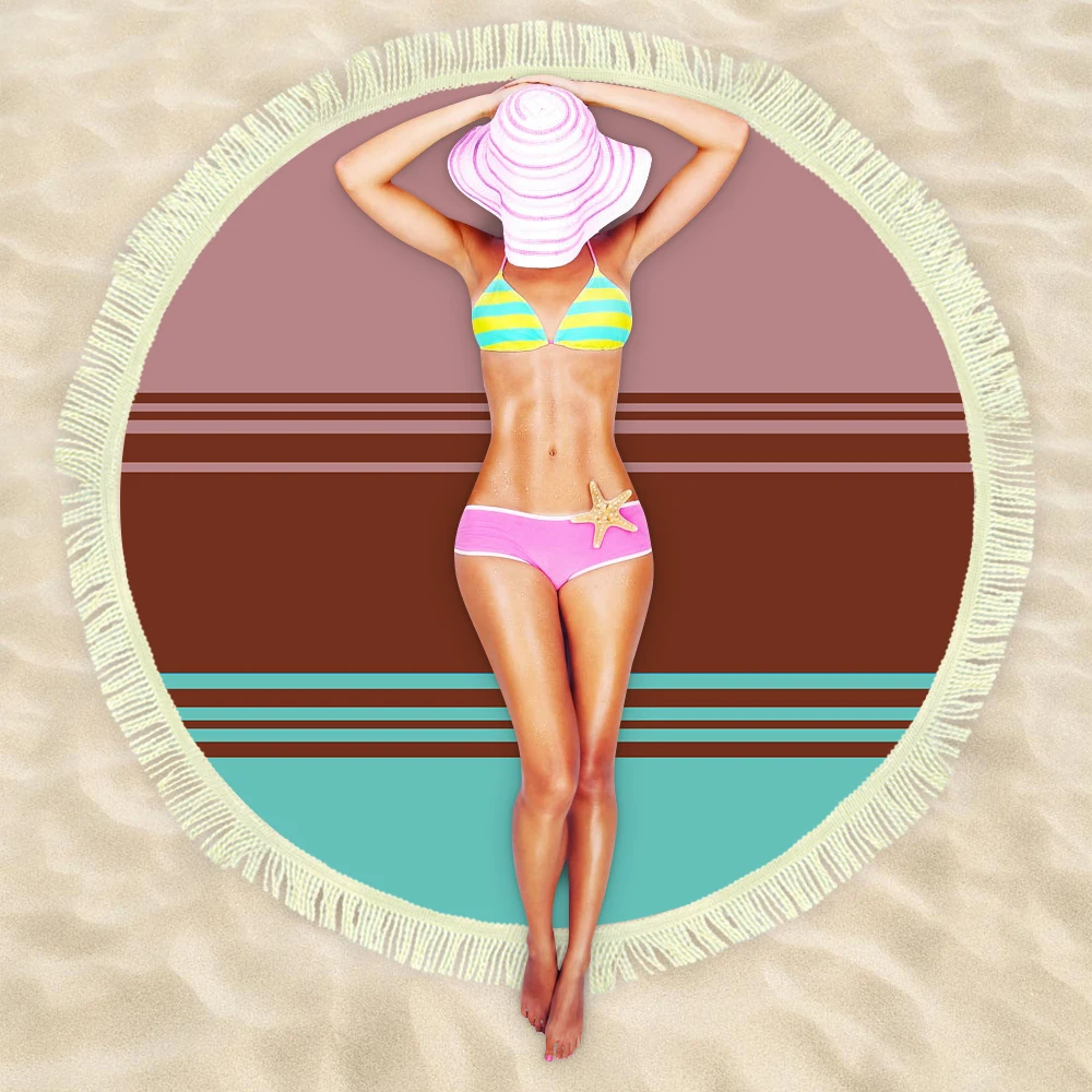 Микрофибра по желанию заказчика полный печатных круглое пляжное полотенце индивидуальные тканая ткань из микрофибры OEM пляжные Путешествия Спортивные индивидуальные размеры