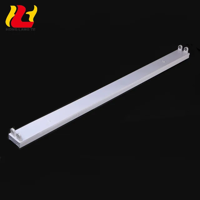 Indoor Decorated Office Linear 2Ft 3Ft 4Ft G13 Lampholder Iron Base LED T8 36W 2x18W 2X20W Double Fluorescent Tube Light Fitting