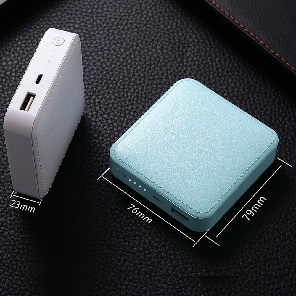 
Factory Square Leather Portable Mini Power Bank 10000mah for Iphone 7 8 X XS 