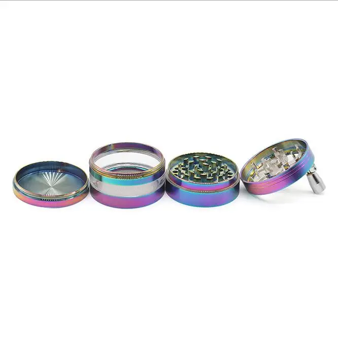 VAMAV Rainbow 63MM Hand Crank Herb Grinder Tobacco Crusher Smoking Accessory Zinc Alloy Smoke Tobacco Grinder