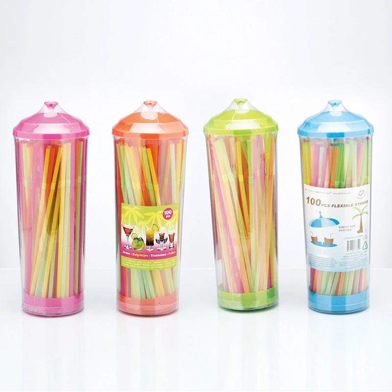 Custom Slanted Plastic Milk Bubble Tea Milkshake Smoothie Drinking Straws Jumbo Plastic Straws Individually Wrapped Logo Printed