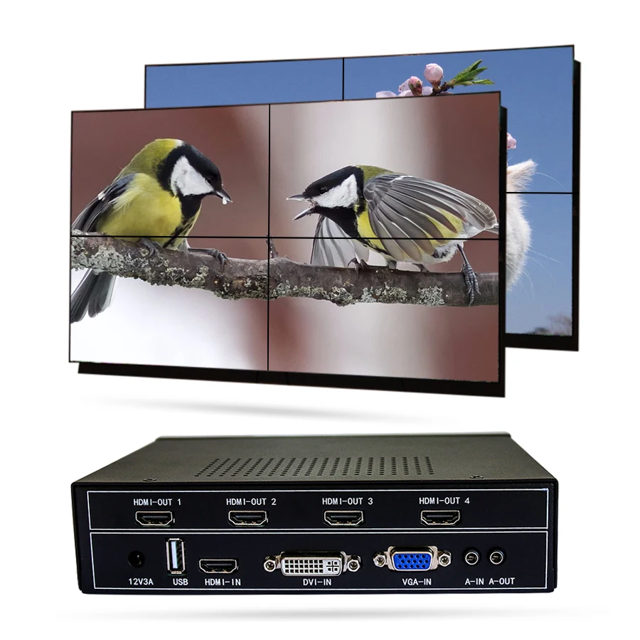 4 Выход видео настенный контроллер 2*2 стены построить HDMI VGA DCI AV выход HDMI вход