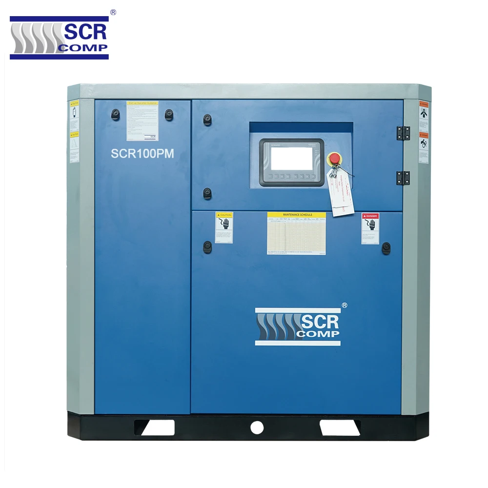 75kw 100hp China screw air compressor VSD screw air compressor for machinery (SCR100PM)