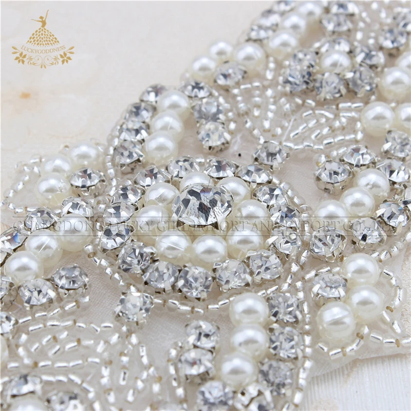 New Design crystal rhinestone Applique Bridal Sash Applique decorative belts for wedding