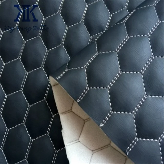 wholesale factory manufacturer faux synthetic genuine quilted pu pvc leather fabric