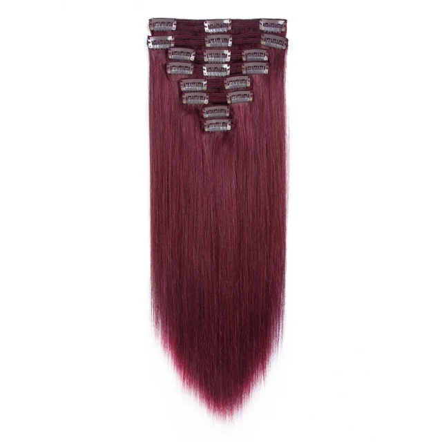 Vietnam remy hair extention of natural hair pu clip in hair extensions