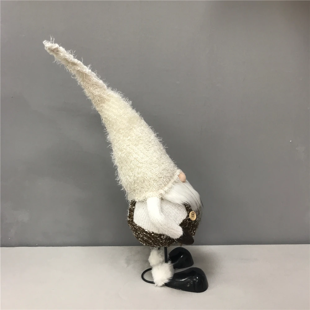 Customized Northern Europe Nordic Nisse Christmas Santa Claus Christmas Decorations Stuffed Standing Gnome With Metal Feet
