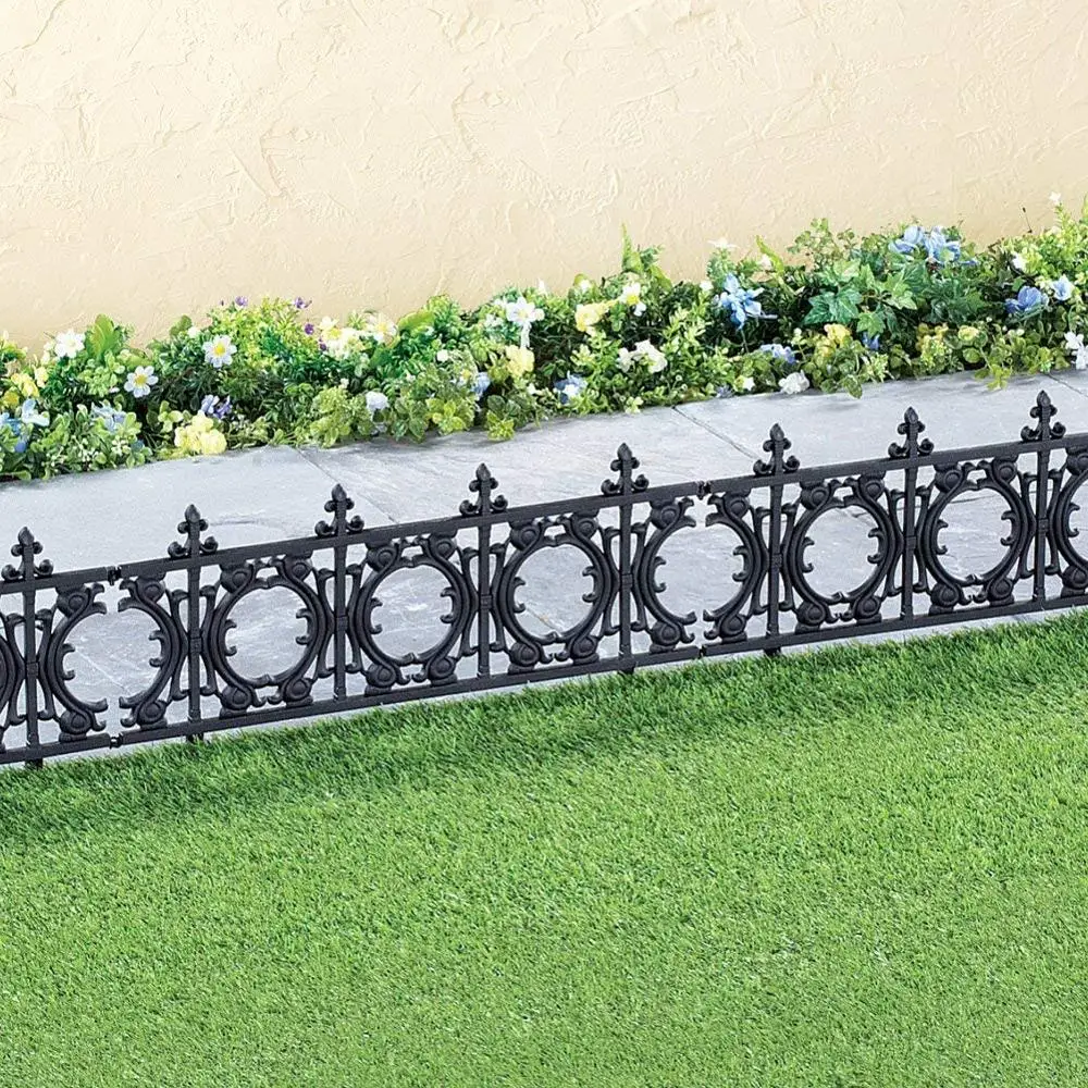 Plastic Faux Wrought Iron Garden Fence Border Edging, border panels with a beautiful design and wrought iron styling fences