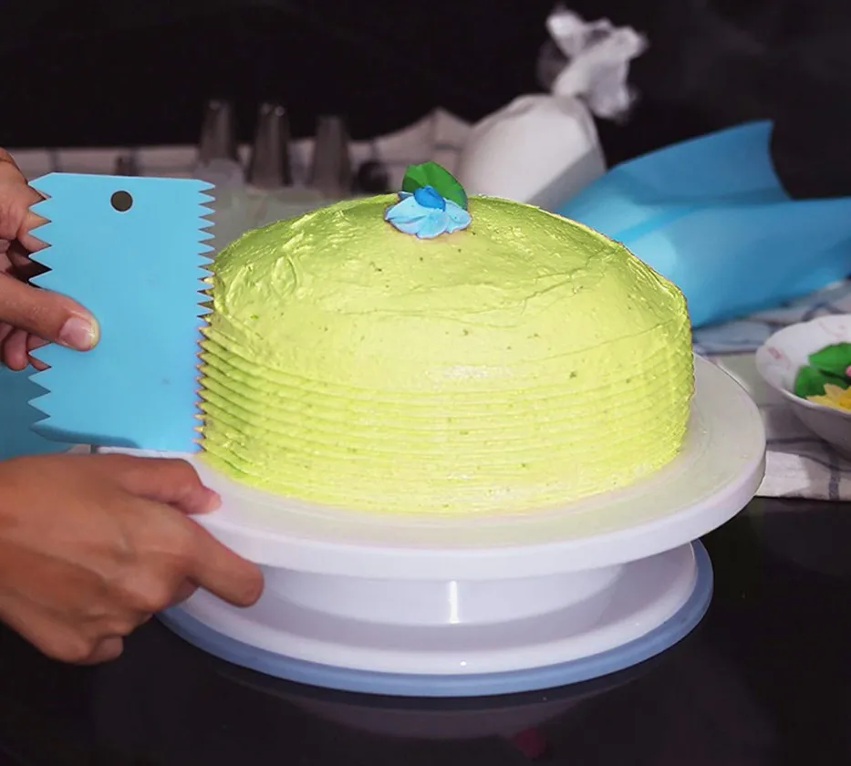 cheap Multi-function Cake Decorating Kit Cake Turntable Set Pastry Tube Fondant Tool Kitchen Dessert Baking Pastry Supplies