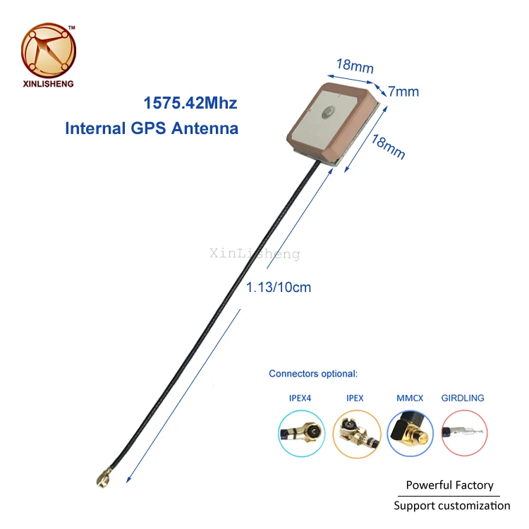 RF 1575.42mhz GPS GLONASS Internal Antenna Ceramic Dielectric Active Patch Antenna 18 15 12 8 25x25mm