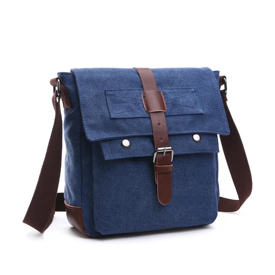Korean style vintage crossbody sling satchel men canvas shoulder messenger bag