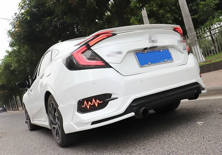 Multi-functions Car LED Rear Fog Lamp Brake Light Bar Rear Bumper Light Tail Decoration Lamp For Honda Civic 2016 2017