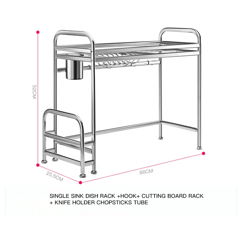 Metal Dish Storage Rack Cup Drying Holder Sink Storage Organizer