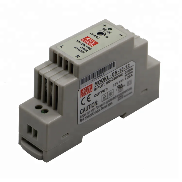 15 Вт 12 В V 1.25A DC Регулируемый источник питания Mean Well DR-15-12 один выход din-рейку