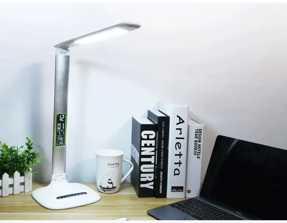 Traditional LED Desk Lamp with Calendar LCD Robot Smart Home Lights Original Factory
