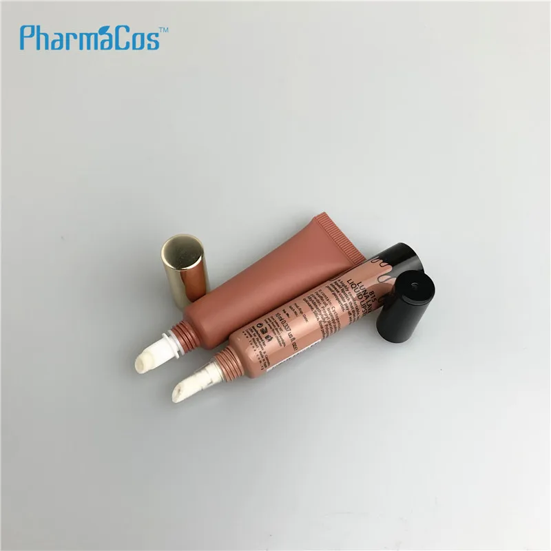 Customized mini lipstick container tube empty lip gloss packaging with brush