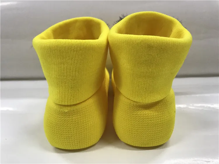 Hot style yellow cartoon cute baby knitted kids sock shoes upper