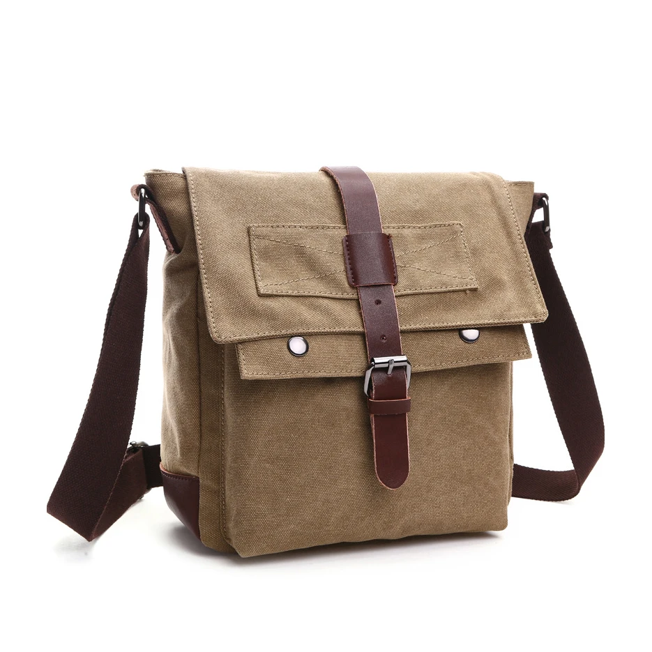 Korean style vintage crossbody sling satchel men canvas shoulder messenger bag