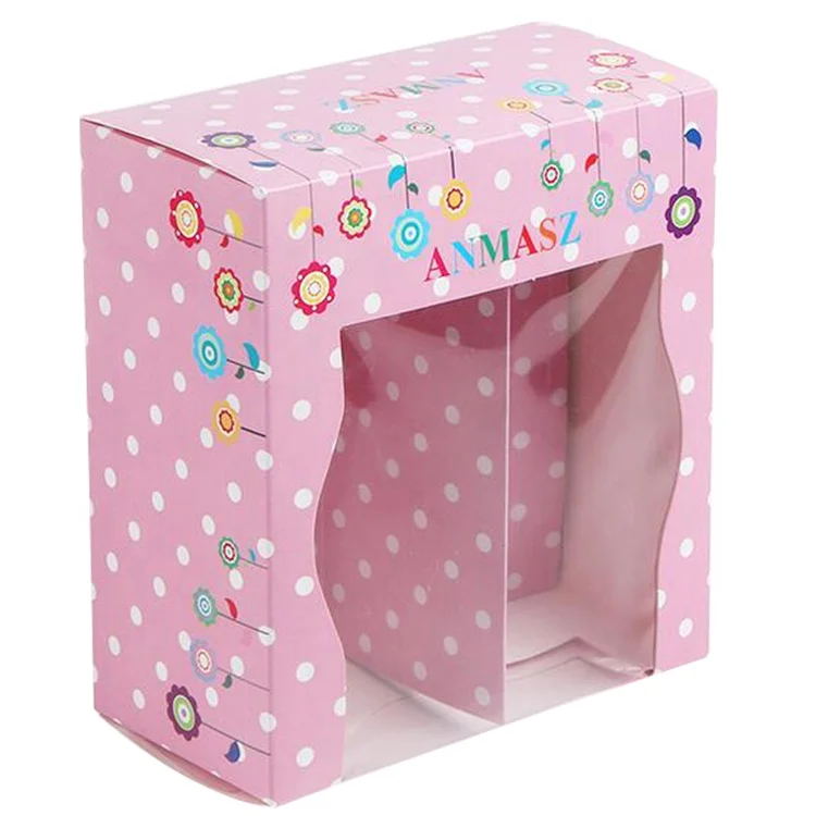 Wholesale Paper Packaging Baby Shoes Display Gift Box With Pvc Window