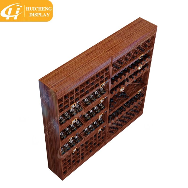 Customized High-end chateau wine rack supermarket display cabinet mall grape shelf wall mounted red wine cabinet wine racks