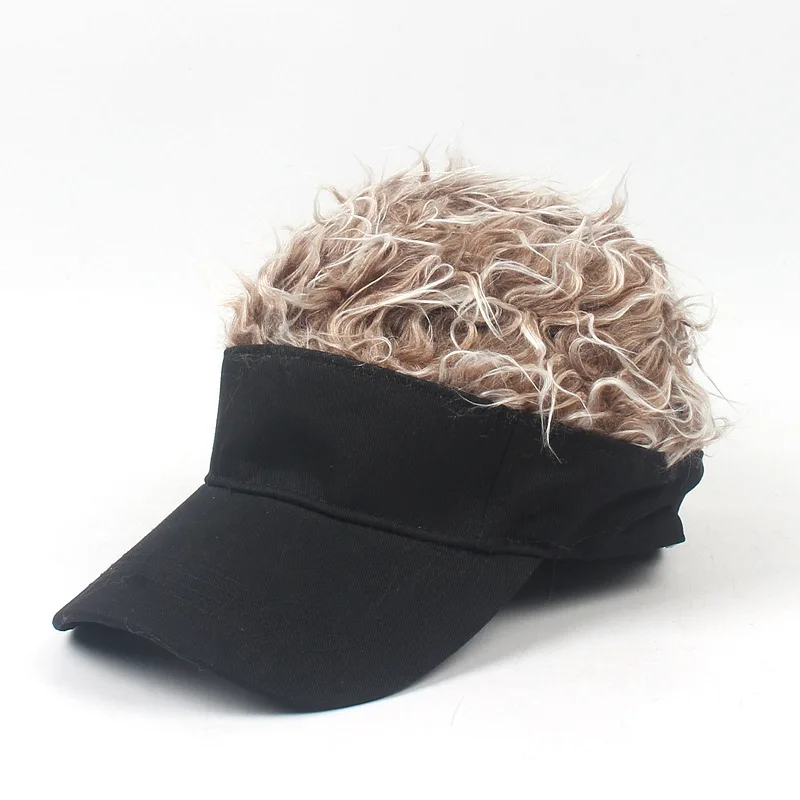 Custom fashion cotton sun visor with  hair hats and caps