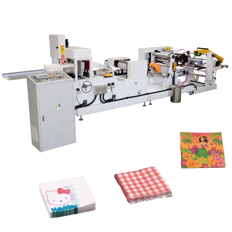 automatic dinner lunch tissue paper napkin embossing folding converting making production folder machine line for sale price