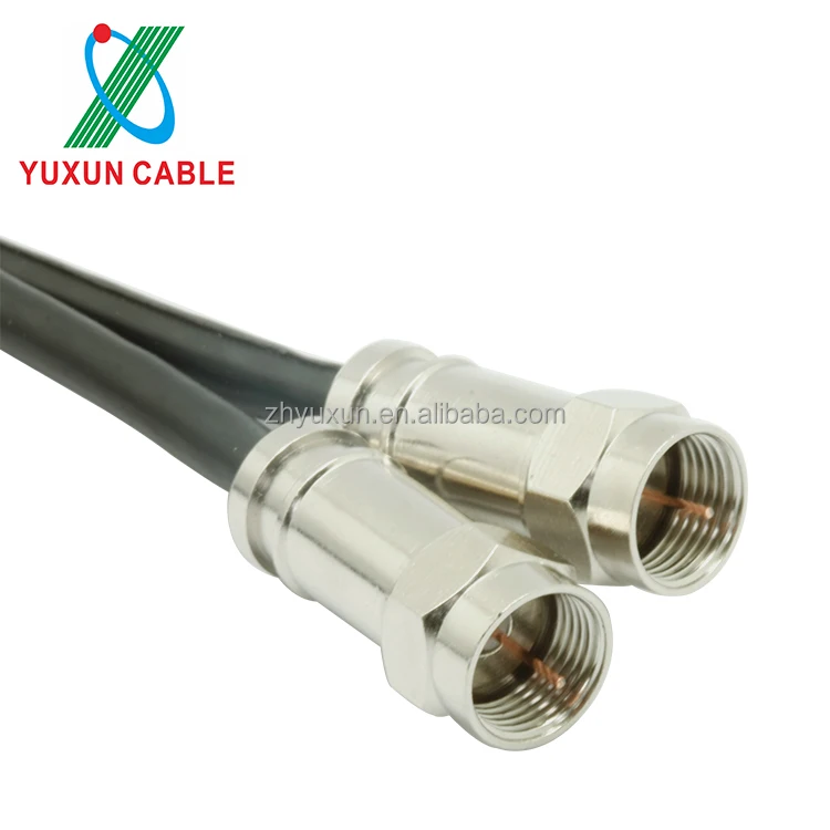 YUXUN CCTV RG 6 коаксиальный кабель + F сжатия разъем заводская цена кабели RG6