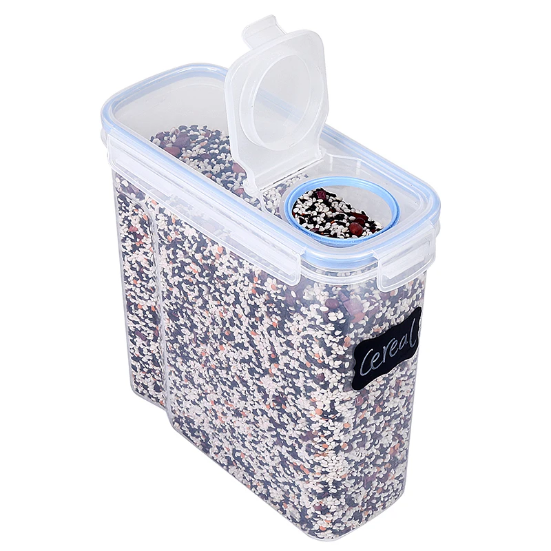 4L(135OZ) 4pack Plastic Large  Airtight Cereal Food Storage Container Set Sealed Food Container For Kitchen Storage