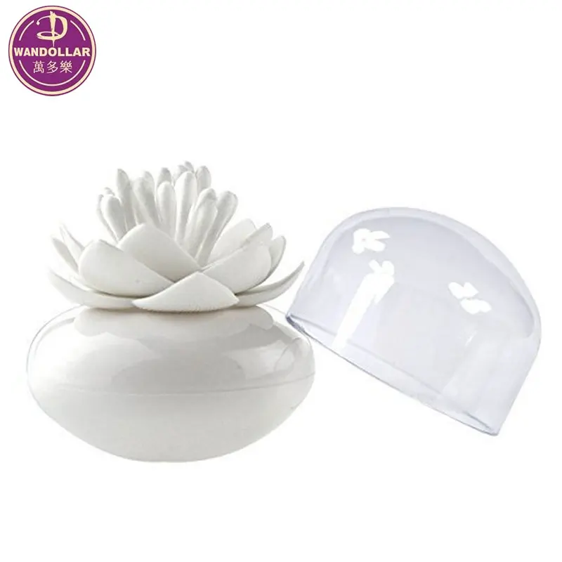 Q-tips Holder Cotton Ball/Swab Organizer Lotus Shape Swab Cosmetic Storage Toothpick Holder