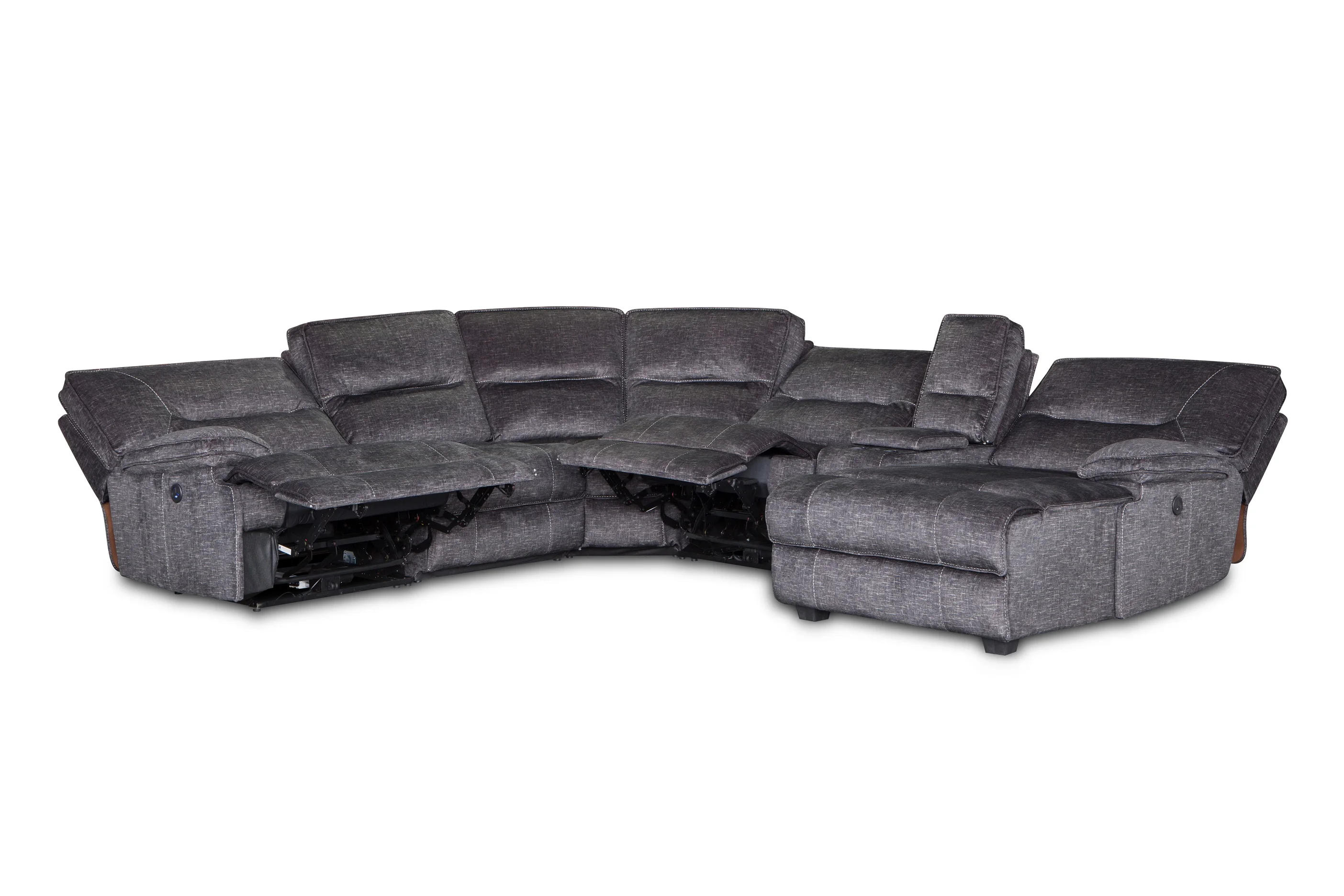 
Luxury multifunction fabric recliner sectional sofa set 