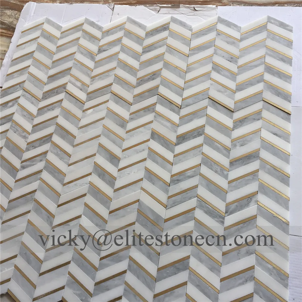 Custom Factory Brass Marble Mosaic Tile with Good Quality