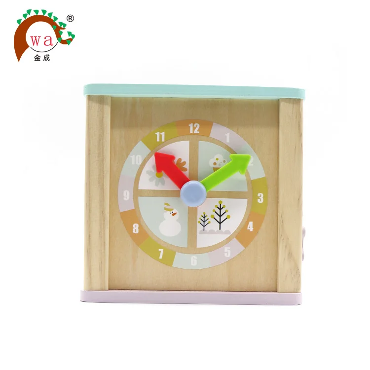 5 in 1 Multifunction wooden wired beads maze educational learning cube toy