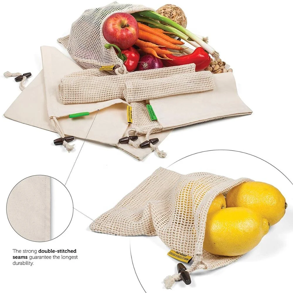 Сетчатая Сумка на шнурке из 100% хлопка