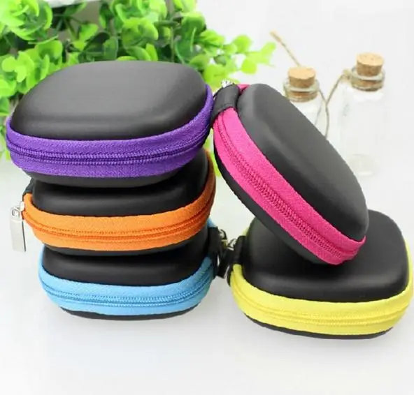 7cm * 7cm * 3cm  portable EVA square Pocket Collection Hard carrying Case Earphone bag