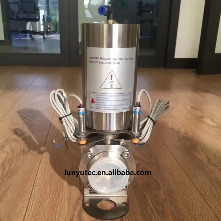 
Stainless Steel Sanitary Pneumatic Butterfly Valve with Position Sensor 
