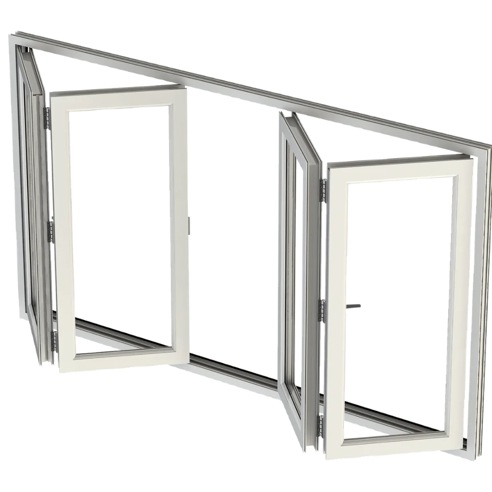 Custom Made Durable Horizontal Folding Triple Track Aluminum Storm Windows