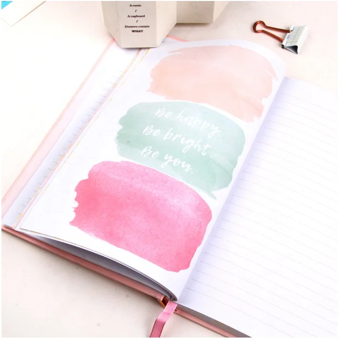 customized hardcover pink notebook organizer notebook set with pen